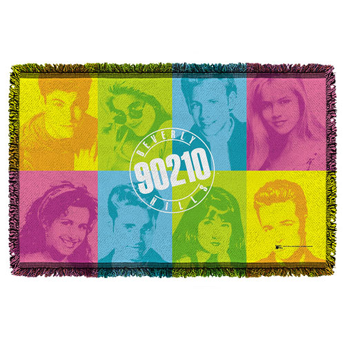 Beverly Hills 90210 Color Blocks Woven Tapestry Throw Blanket